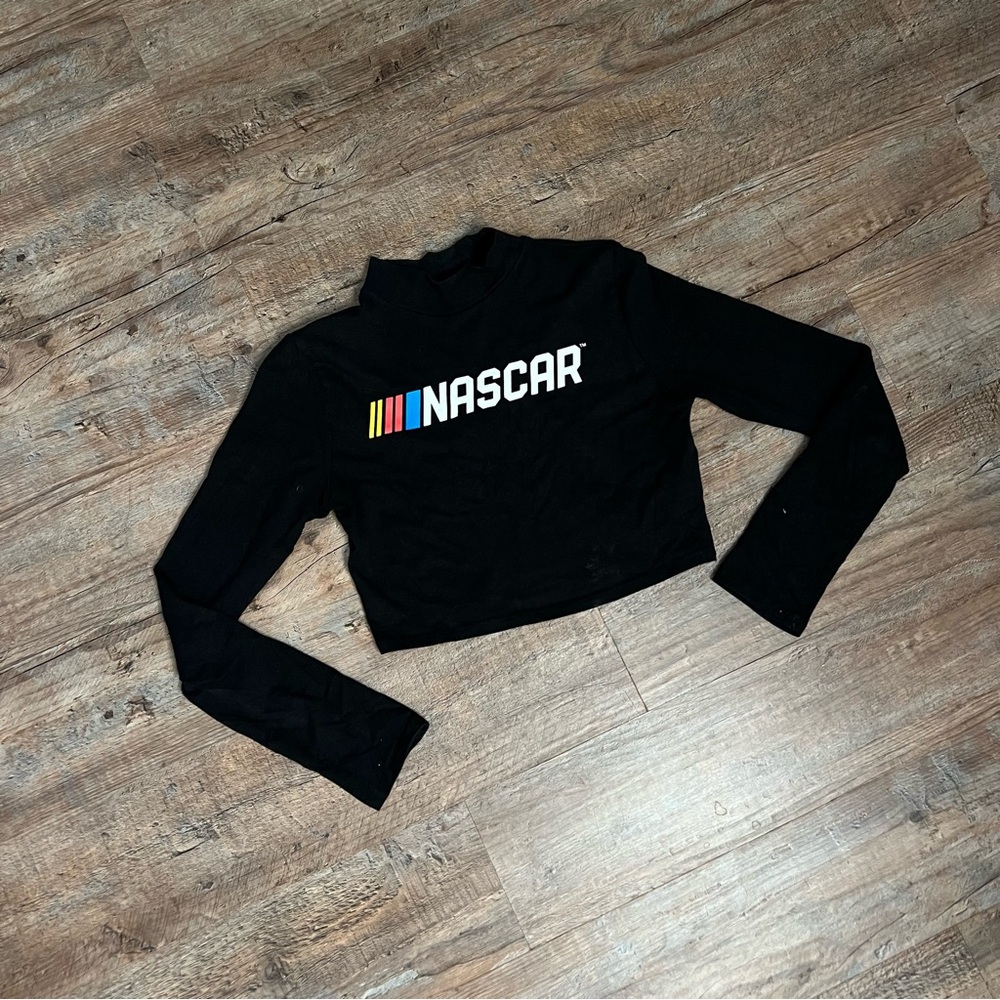 Black Vintage Nascar Crop Top